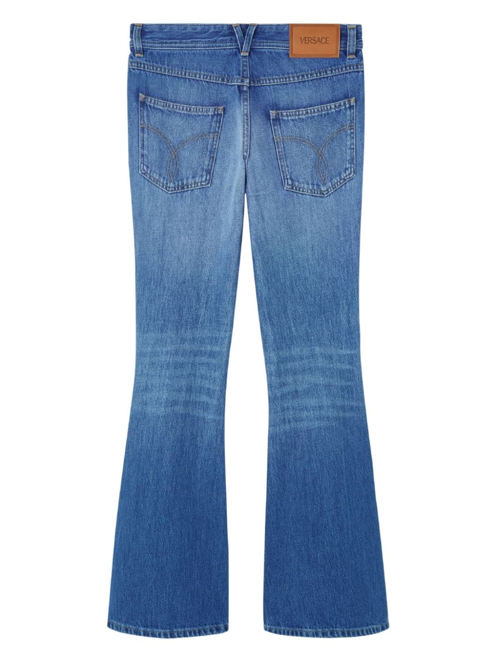 Shop Versace Medusa Flared Jeans In Blue