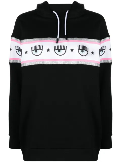 Chiara Ferragni Eyelike-embossed cotton hoodie
