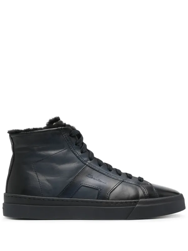 Santoni High Top Sneakers Aus Leder Blau FARFETCH DE