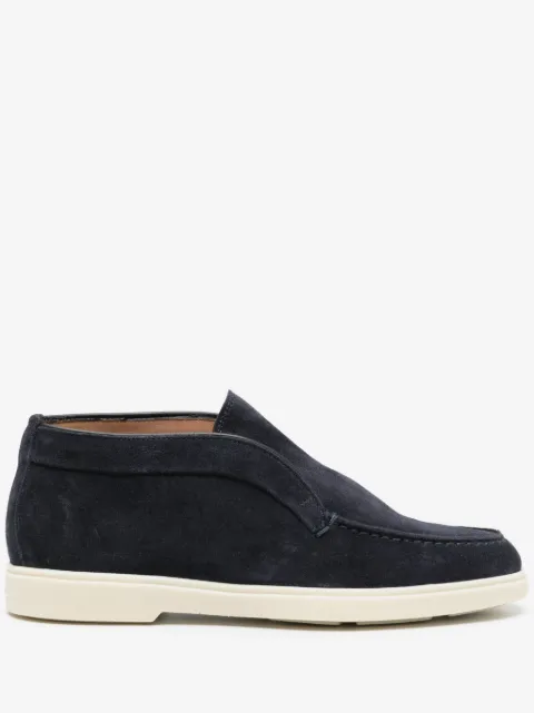 Santoni suede flat loafers