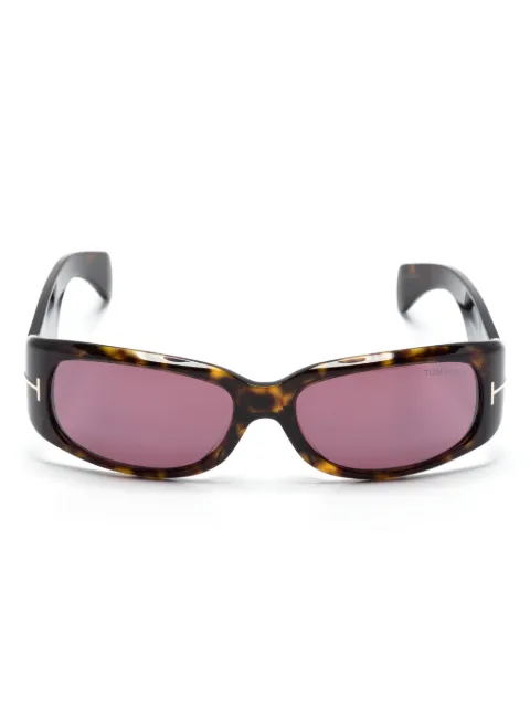 TOM FORD Eyewear tortoiseshell-effect rectangle-frame sunglasses