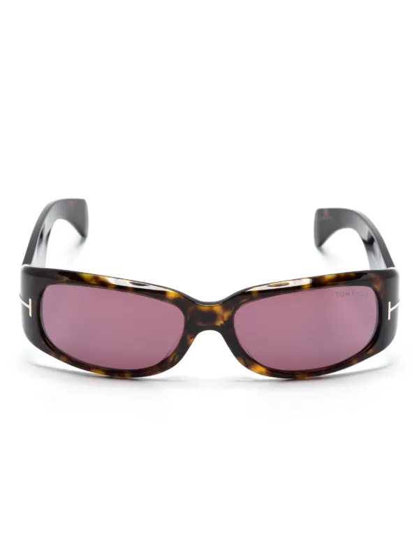 TOM FORD Eyewear tortoiseshell effect rectangle frame Sunglasses Brown FARFETCH CA
