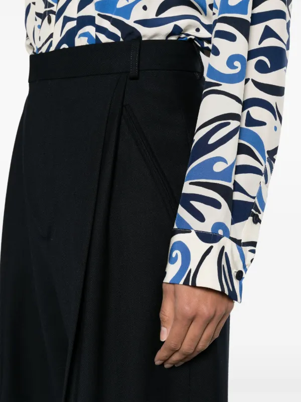 Victoria Beckham プリーツ ワイドパンツ | ブルー | FARFETCH JP