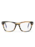 TOM FORD Eyewear tortoiseshell-effect round-frame optical glasses - Brown