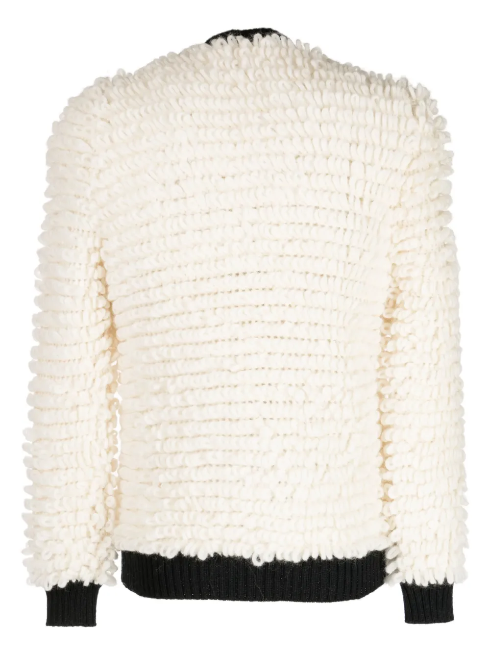 Ernest W. Baker loop-knit two-tone cardigan - Wit