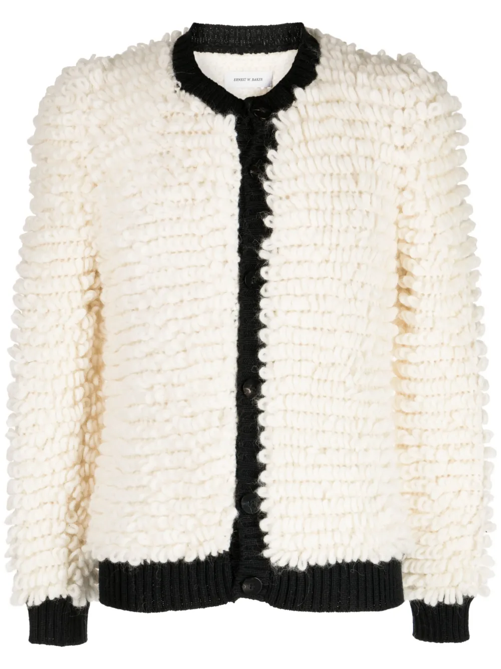 Ernest W. Baker loop-knit two-tone Cardigan - Farfetch