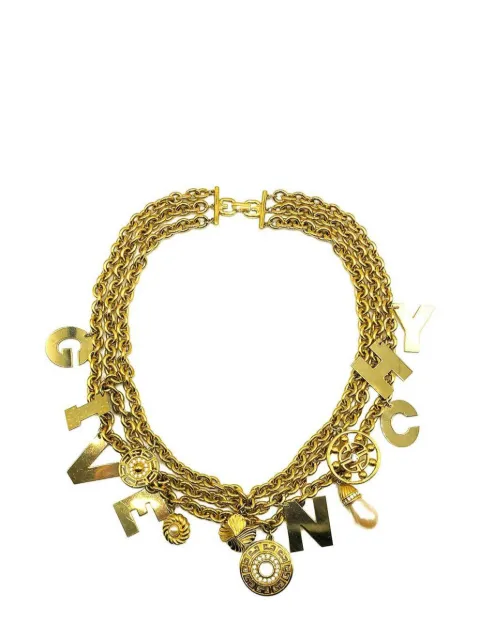 Givenchy Pre-Owned Vintage Givenchy Standout Runway Spell Out Letter Charm Chain Collar 1980s