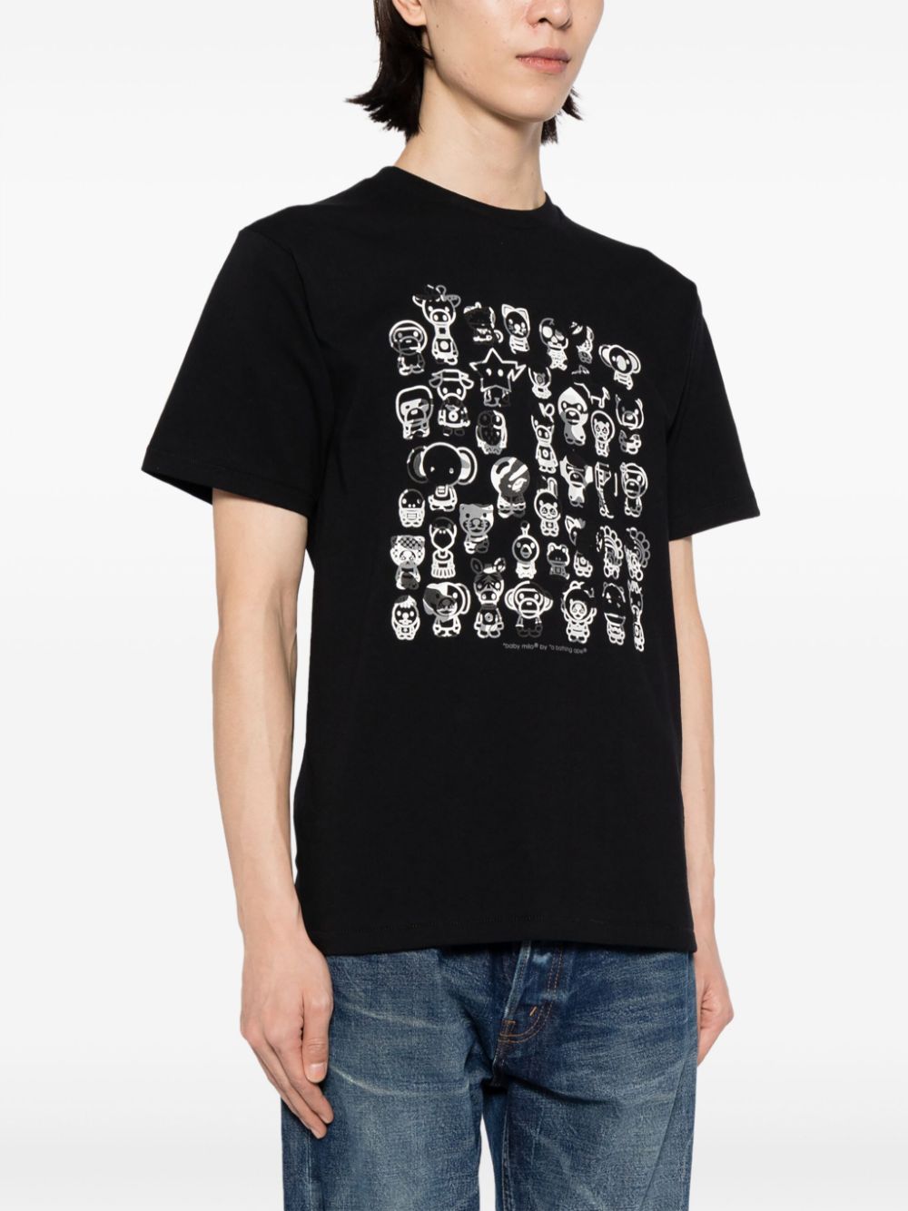 Shop A Bathing Ape Abc Camo A To Z Cotton T-shirt In Black