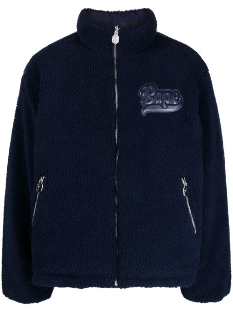 A BATHING APE® logo-appliqué fleece jacket 