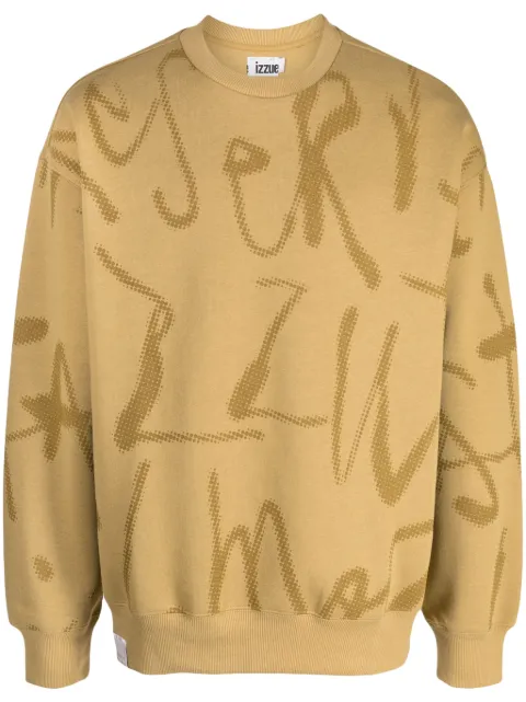 izzue graphic-print jersey-texture sweatshirt