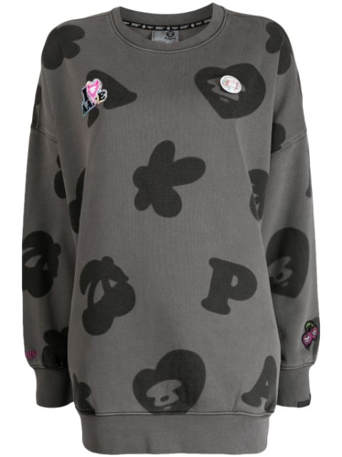 AAPE BY *A BATHING APE logo-applique crew-neck sweatshirt Women