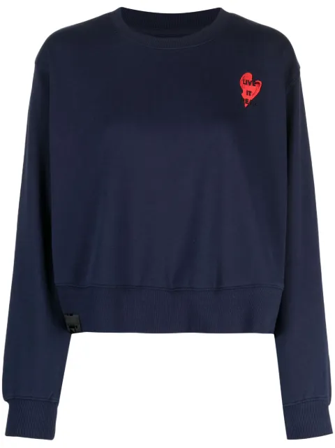 izzue slogan-embroidered cotton sweatshirt