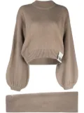 izzue crew-neck cropped jumper - Brown