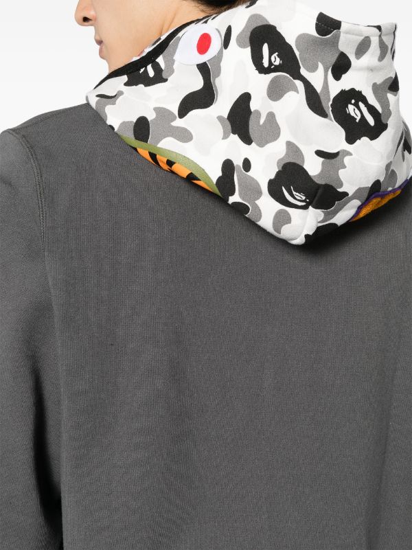 Bape grey hot sale hoodie shark