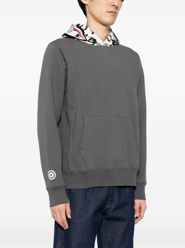 Bape grey deals hoodie shark