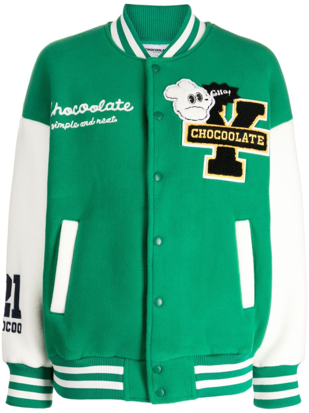 chocoolate veste bomber à logo appliqué - vert