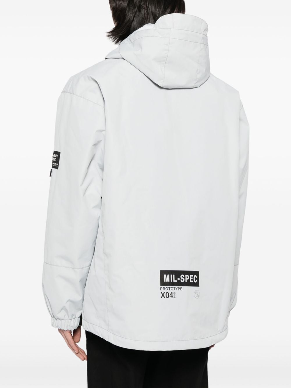 Shop Izzue Logo-appliqué Hooded Jacket In Grey