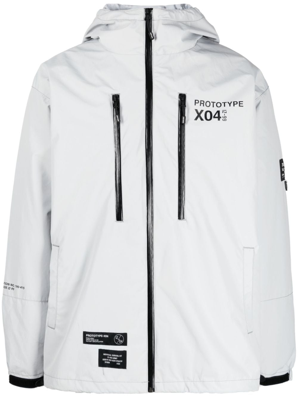Izzue Logo-appliqué Hooded Jacket In Grey