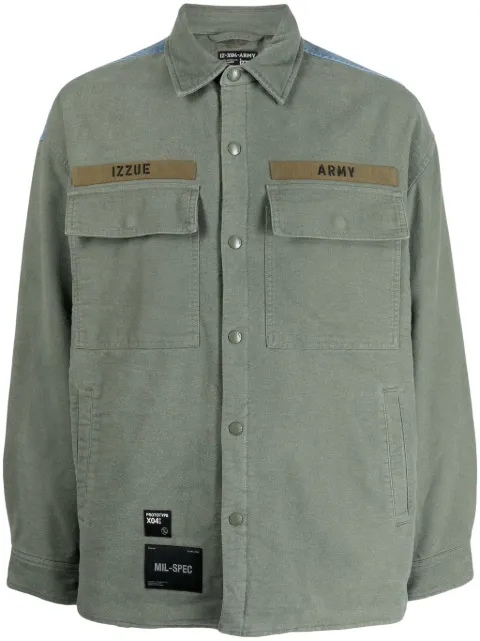 izzue slogan-print denim jacket 