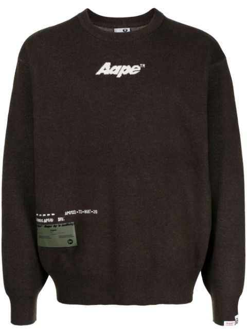 AAPE BY *A BATHING APE logo-intarsia melange jumper Men