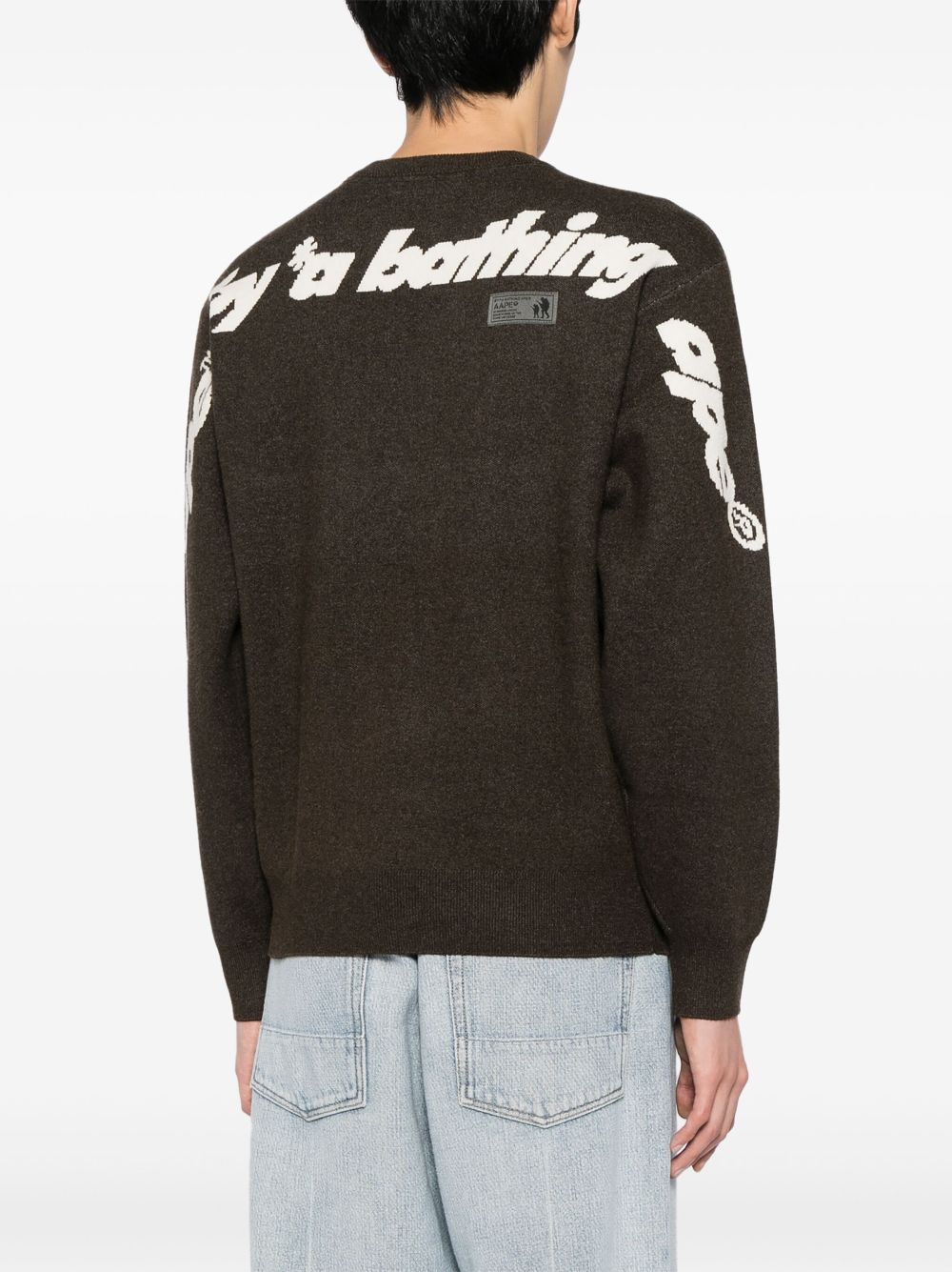 AAPE BY *A BATHING APE logo-intarsia melange jumper Men