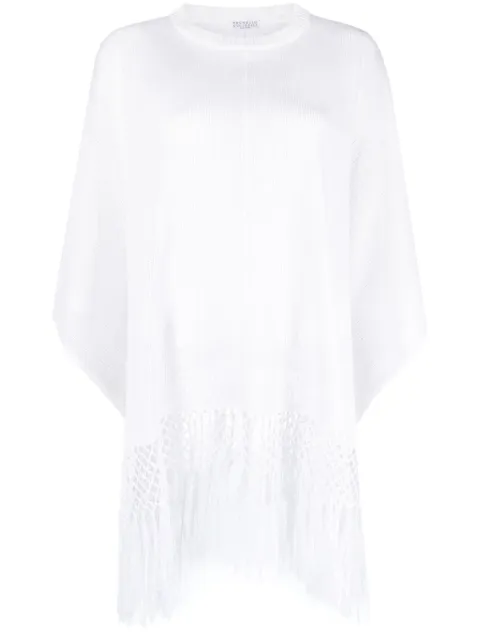 Brunello Cucinelli asymmetric fringed jumper