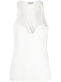 Saint Laurent plunging satin tank top - Neutrals