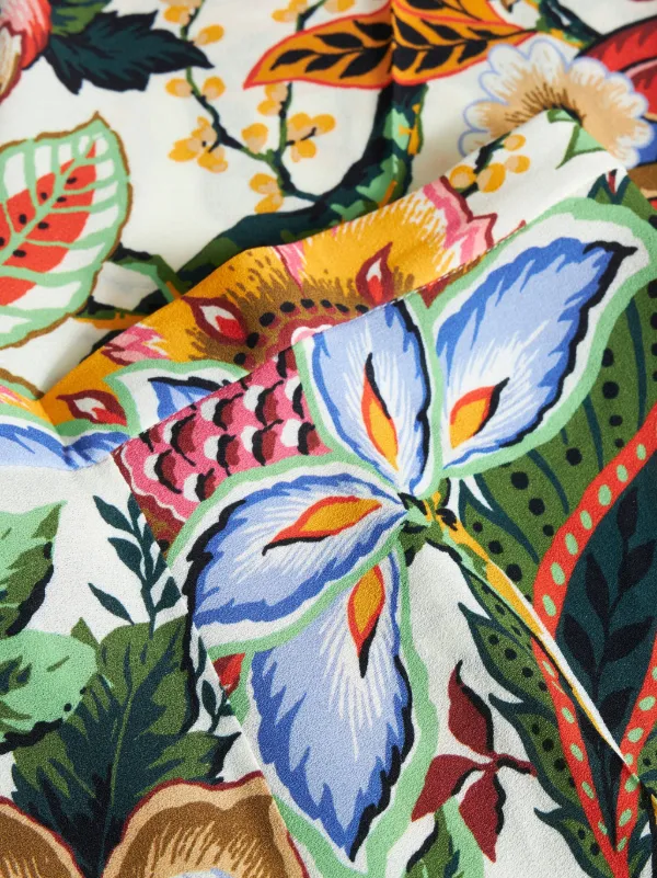 【Etro】フローラルサテンストレートパンツ ETRO フローラル ストレートパンツ | ホワイト | FARFETCH JP