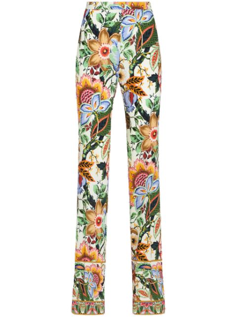 ETRO floral-print straight-leg trousers Women