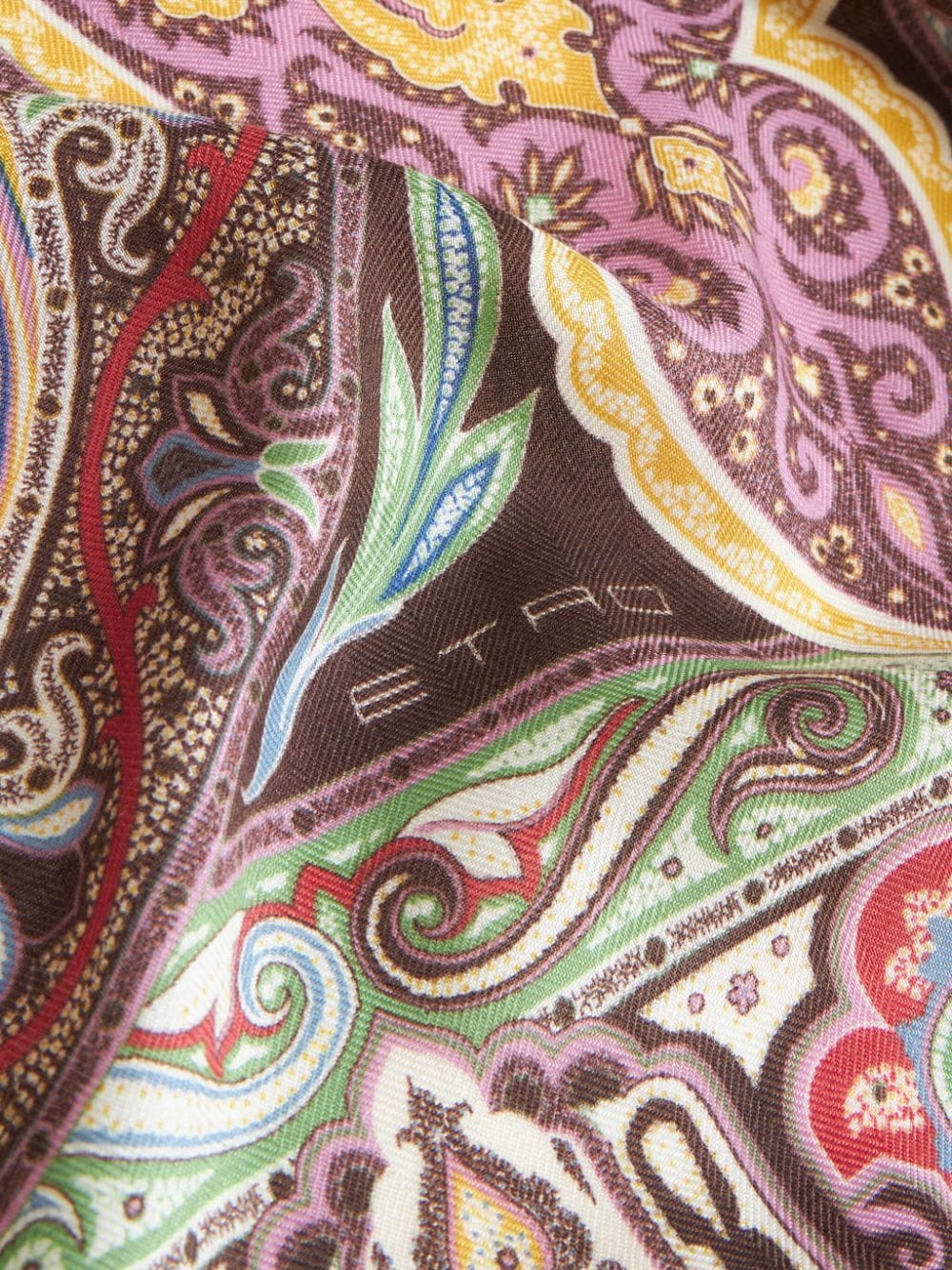 ETRO Sjaal van kasjmierblend met paisley-print Bruin