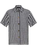 ETRO gingham-check short-sleeve shirt - Black