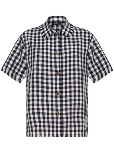 ETRO gingham-check short-sleeve shirt Women