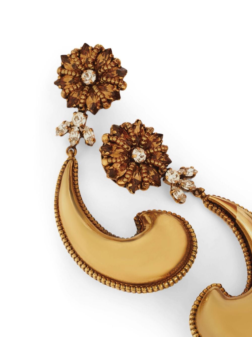 Shop Etro Crystal-embellished Paisley Earrings In Gold