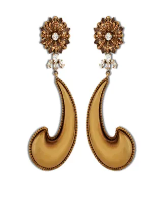 エトロ　ピアス　片耳 ETRO クリスタル ペイズリー ピアス | ゴールドトーン | FARFETCH JP