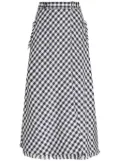 ETRO gingham-check wrap midi skirt - Blue