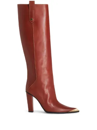 Metallic Toe-Cap Knee-High Boots