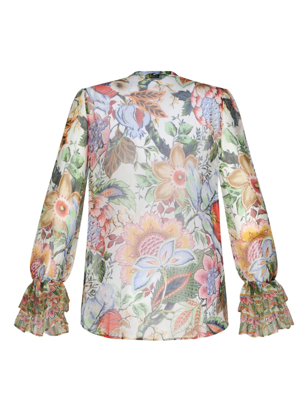 Cheap ETRO ruffled floral-print silk shirt Women