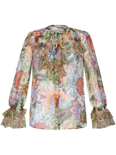 ETRO ruffled floral-print silk shirt Women