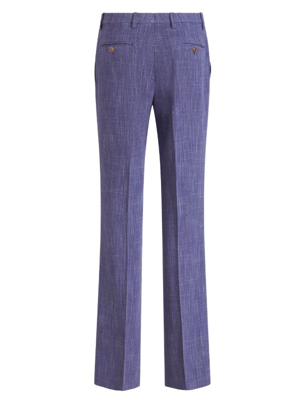 tailored trousers in a slub wool and viscose fabric