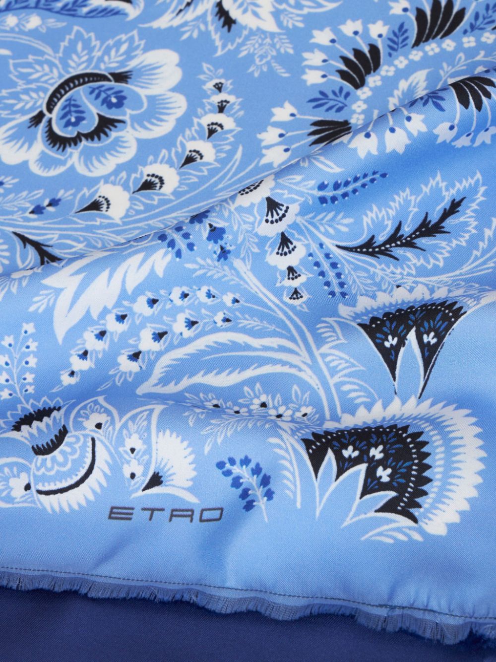 Shop Etro Paisley-print Silk Scarf In Blue