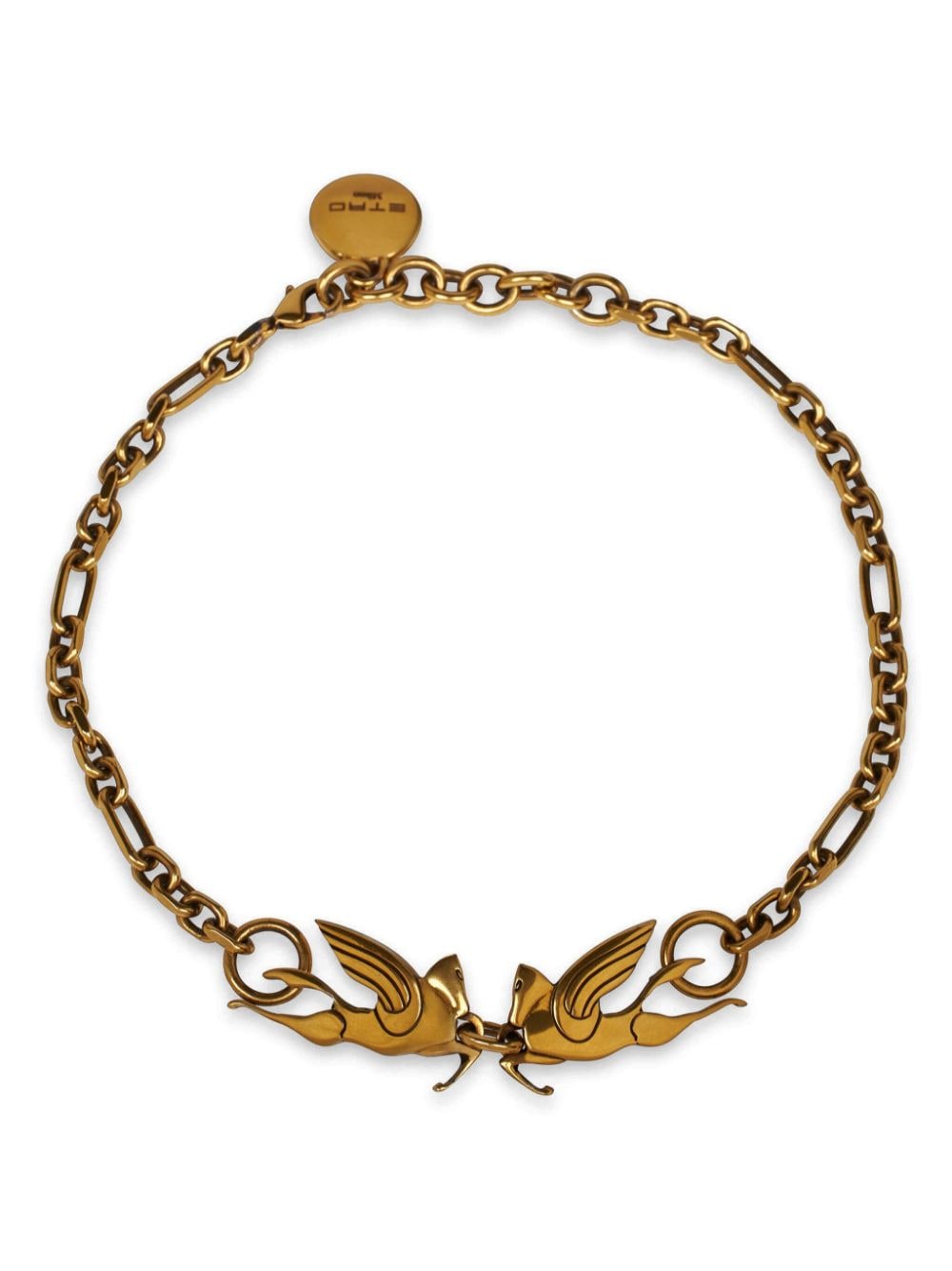 Etro Doppeltes Pegasus-halsband In Gold