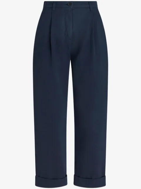 ETRO cropped herringbone-pattern cotton chinos