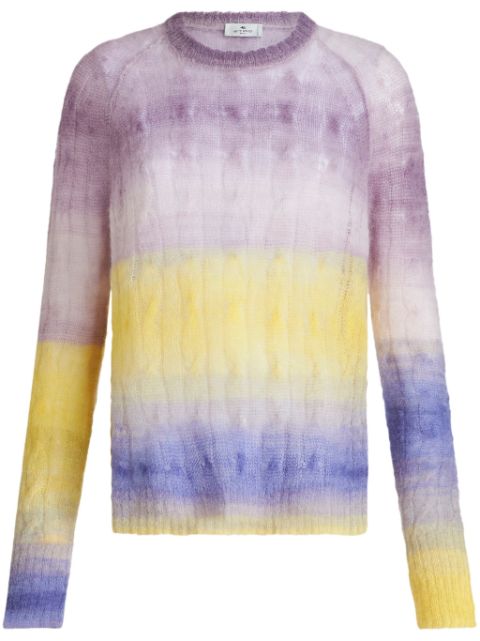 ETRO gradient-effect cable-knit jumper Women