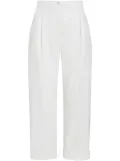 ETRO cropped herringbone-pattern cotton chinos - White