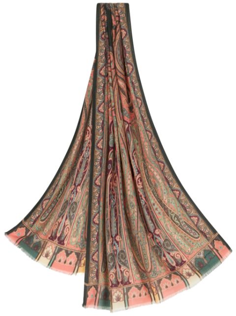 ETRO paisley-print frayed scarf Women