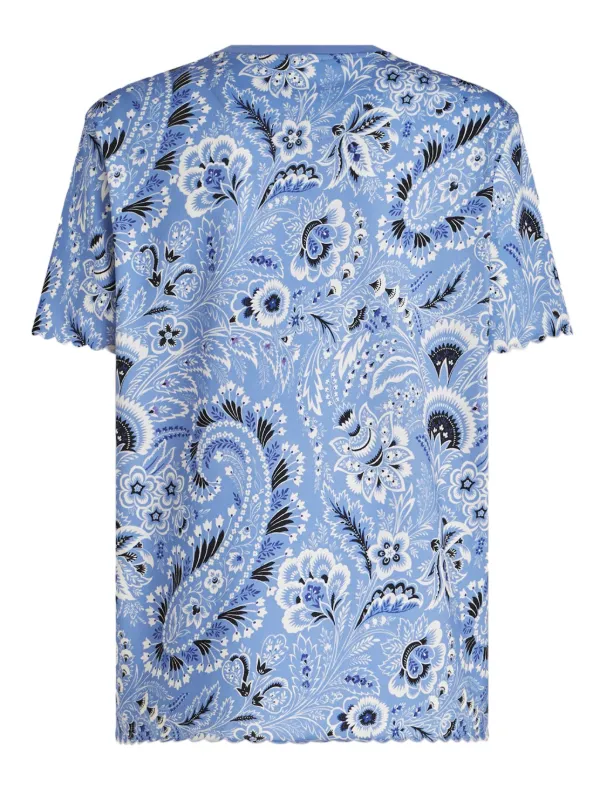 ETRO bandana-print Cotton T-shirt | Blue | FARFETCH