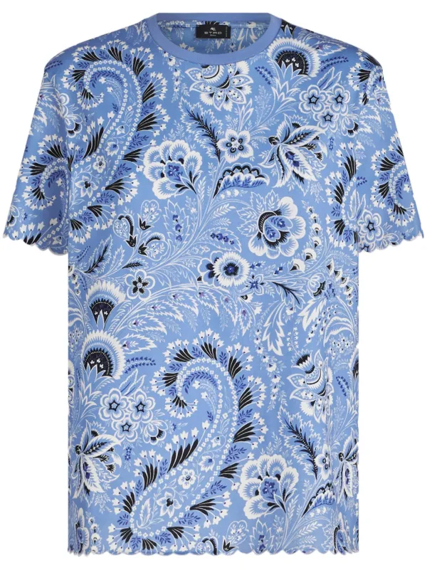 Tシャツ・カットソー ETRO T-SHIRTS WHITE - LIGHT BLUE Etro T-shirt for Women SS25 | GIGLIO.COM