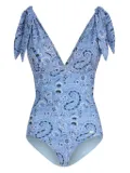 ETRO paisley-print one-piece swimsuit - Blue