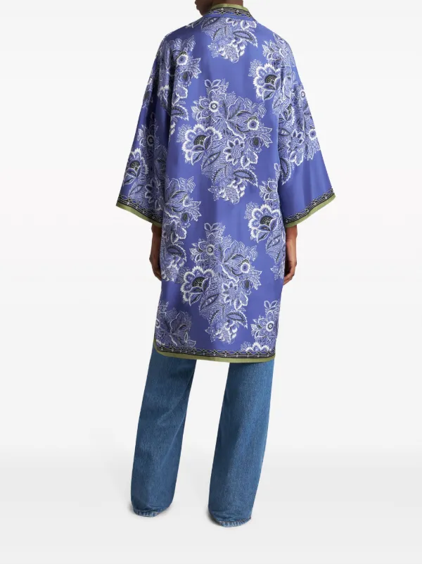 【送料&関税込】Etro Silk Kesa ETRO Kesa フローラル シルクローブ | パープル | FARFETCH JP