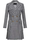 ETRO gingham-print double-breasted coat - Blue
